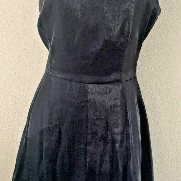 MISS ASHLEE Black Sleeveless Shimmer A Line Dress with tie Size 10 Party Classic - Picture 7 of 13